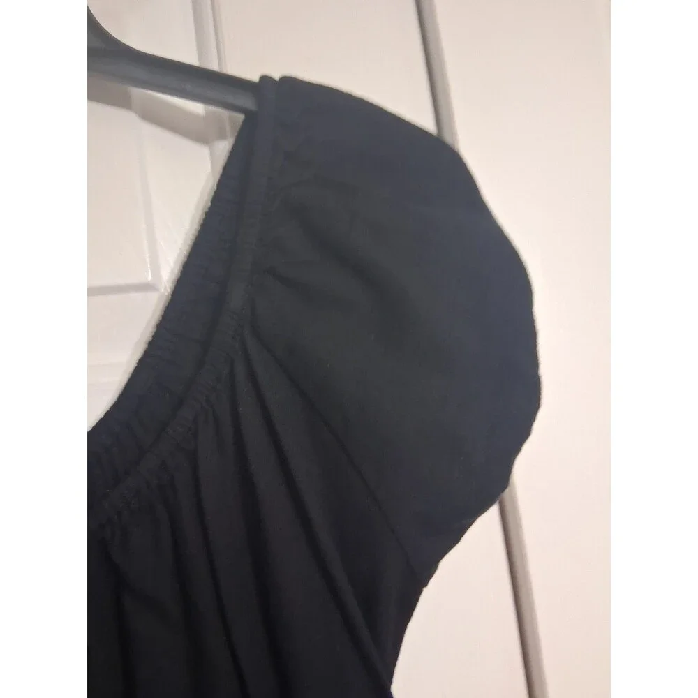NWT Women's Old Navy Short Sleeve Scoop Neck Midi Dress Size S Black